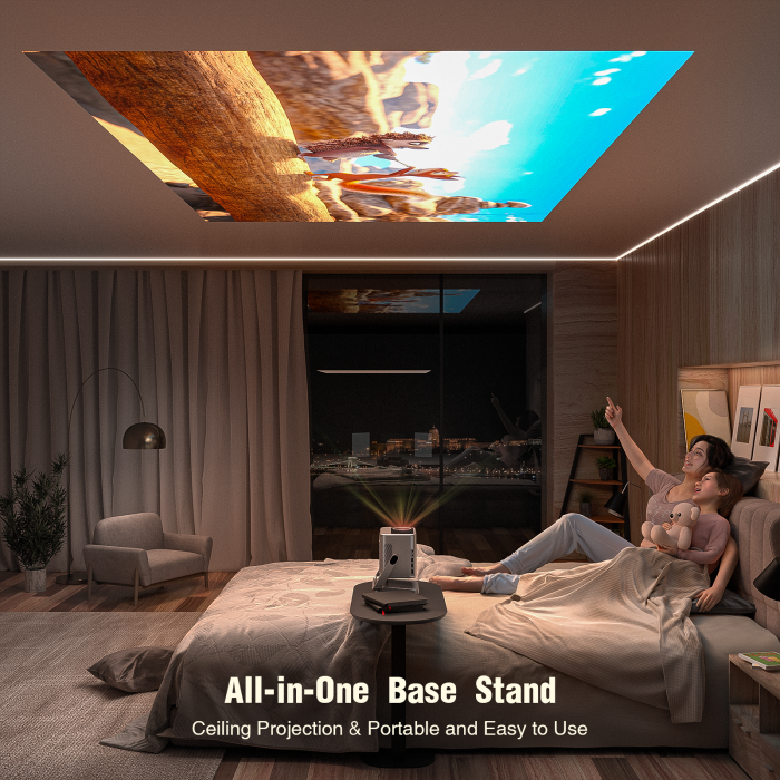 Máy chiếu KAW Netflix Mini - Trình Chiếu Netflix Chính Hãng, Full HD 1080P, Hỗ Trợ WiFi & Bluetooth