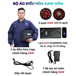 Áo Điều Hòa KAW Cao Cấp, Chất Lượng Vượt Trội, Thiết Kế Bền Bỉ, Pin 20.000 MAh