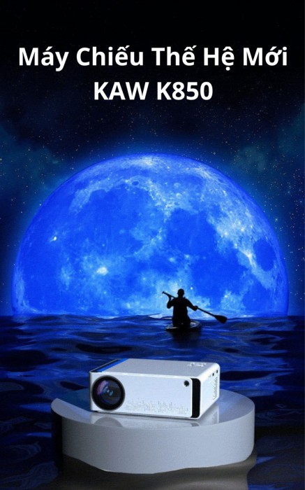 Máy chiếu Mini KAW K850, Hệ điều hành Android 9.0, Full HD 1080p, Kết nối điện thoại, Wifi