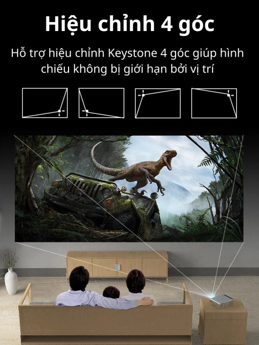 Máy chiếu Mini KAW K850, Hệ điều hành Android 9.0, Full HD 1080p, Kết nối điện thoại, Wifi