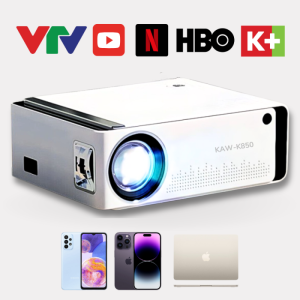 Máy chiếu Mini KAW K850, Hệ điều hành Android 9.0, Full HD 1080p, Kết nối điện thoại, Wifi