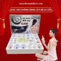 Bộ Giác Hơi Không Dùng Lửa KAW, Bộ 24 Cốc Trong Suốt, Bảo Hành Chính Hãng, An Toàn, Dễ Sử Dụng