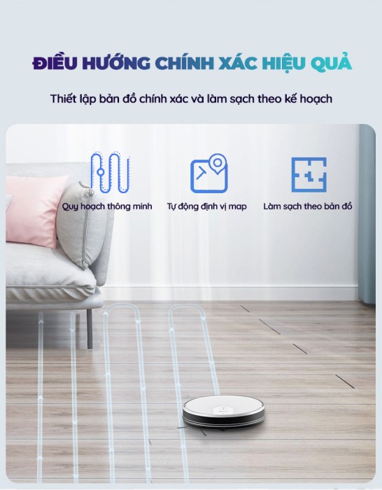 Robot hút bụi thông minh KAW - Lực hút 3200Pa, làm sạch 200m², bảo hành 12 tháng, cao cấp chính hãng