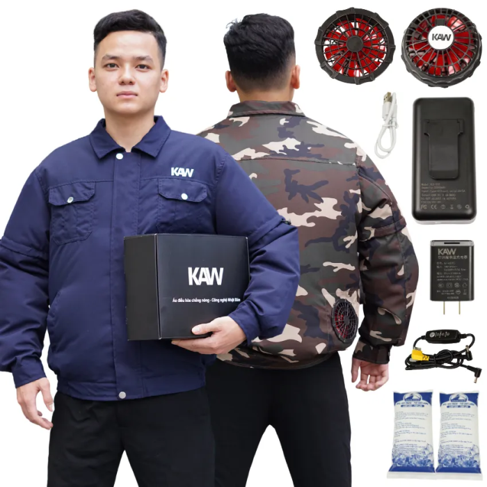 Áo Điều Hòa KAW Cao Cấp, Chất Lượng Vượt Trội, Thiết Kế Bền Bỉ, Pin 20.000 MAh