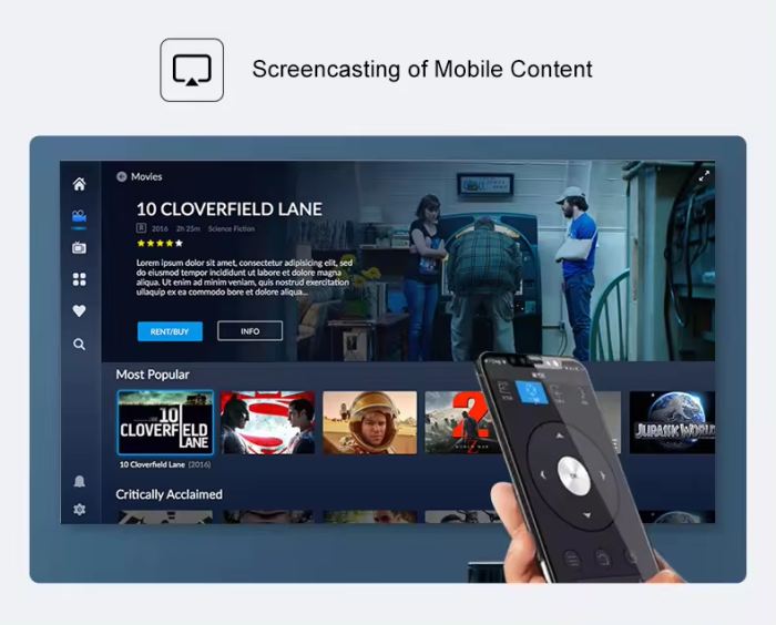 Máy Chiếu Android 4K 1080P - Độ Sáng 800 ANSI,Trình Chiếu Gia Đình & Văn Phòng