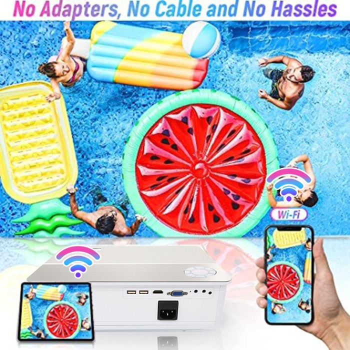 Máy Chiếu 4K Android 800ANSI Full HD, Kết Nối WiFi Kép 5G - Hỗ Trợ Netflix, YouTube, Trình Chiếu Gia Đình & Văn Phòng