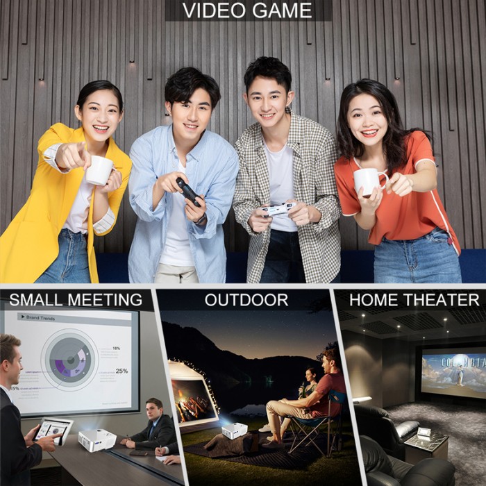 Máy Chiếu mini C9 Full HD, Kết Nối WiFi Kép 5G - Hỗ Trợ Netflix, YouTube, Trình Chiếu Gia Đình & Văn Phòng