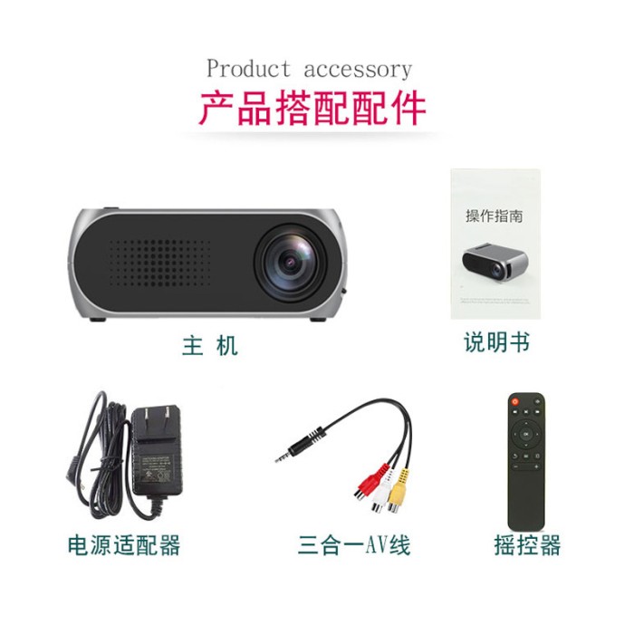YG320 Mini Projector - Máy chiếu gia đình di động Full HD 1080p, hỗ trợ kết nối đa dạng