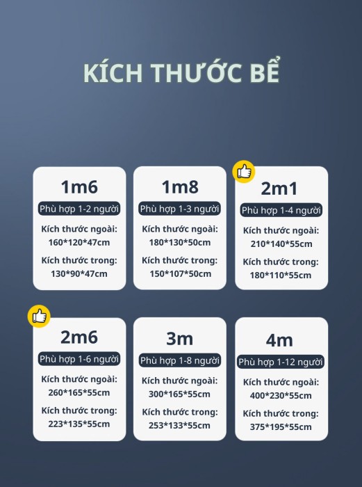 Bể bơi tự động 2m6 KAW , Giải nhiệt mùa hè, tăng cường gắn kết gia đình, Tối đa 6 người
