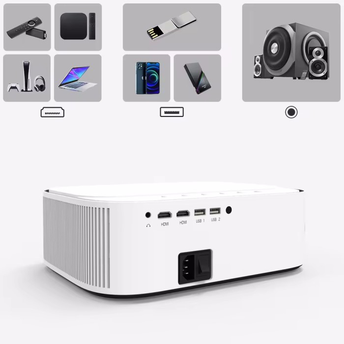 Máy chiếu Vsmile V551SM tích hợp AI tự động, độ phân giải 735p, độ sáng 6500 Lux