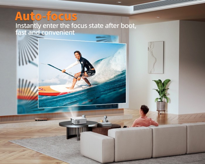 Máy chiếu 4K HD Android 10 - Thiết Bị Kết Nối Thông Minh 2025