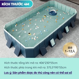 Bể bơi tự động gia đình KAW Hồ Xanh 4m, An toàn, Rộng rãi, Bền bỉ cho gia đình đông người copy