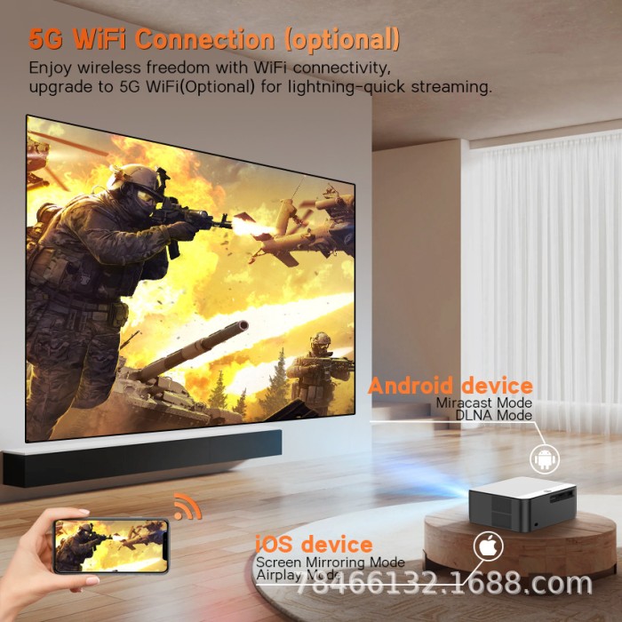 Máy chiếu Rugal P75 700 ANSI, hỗ trợ 4K, tự động lấy nét - Giải pháp trình chiếu cao cấp cho gia đình