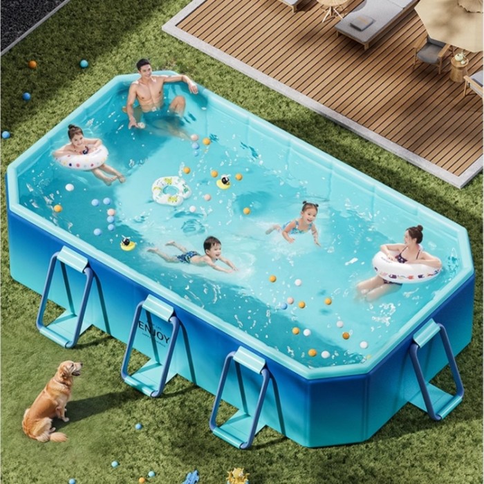 Bể Bơi Trẻ Em 4 Lớp Không Bơm Hơi | Chất Liệu PVC + Gỗ An Toàn
