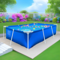 Bể bơi khung thép di động chất lượng cao. Khung chống gỉ + PVC 3 lớp bền bỉ, an toàn cho cả trẻ em và người lớn