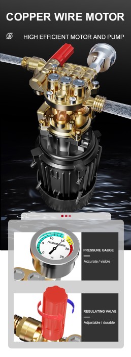 Máy rửa xe KAW EcoWash K-2000M, Máy rửa xe mini áp lực cao, Phun xịt mạnh mẽ