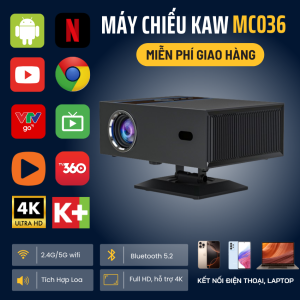 Máy chiếu KAW MC036 - Rạp phim 200 inch, độ sáng 18.000 lumen, giải trí chuẩn 4K