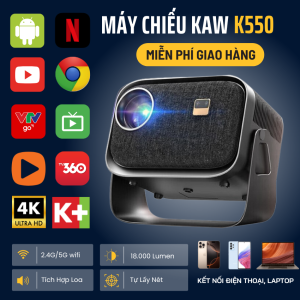 Máy chiếu KAW K550 – Nhỏ gọn, thông minh, màn chiếu 100 inch chỉ với 2,6 mét