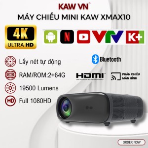 Máy chiếu mini KAW XMAX10 Kết nối wifi cho gia đình, văn phòng, trường học đa năng