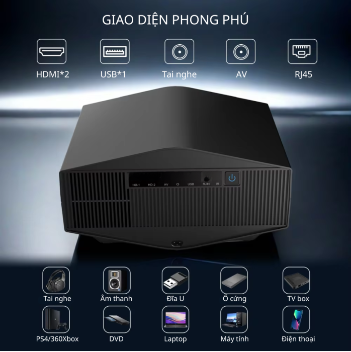 Máy Chiếu 007B - Rạp Phim 4k Đích Thực Ngay Tại Nhà! Công Nghệ Đỉnh Cao - Giải Trí Đẳng Cấp - Không Gian Sống Nâng Tầm