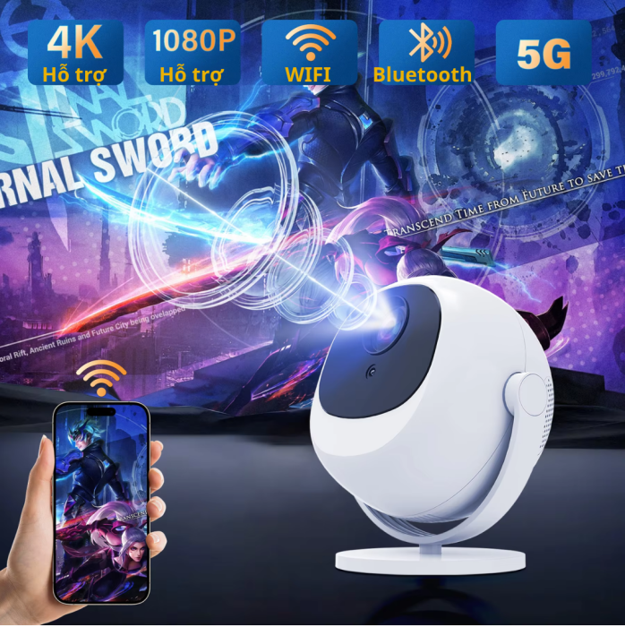 Máy chiếu KAW 006S – Trải Nghiệm Rạp Phim Di Động, Cài Đặt Dễ Dàng - Chiếu Mọi Lúc, Mọi Nơi