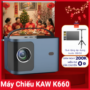 Máy chiếu mini KAW K660 Plus Android - Video 4K, tự động lấy nét, nhỏ gọn tiện lợi