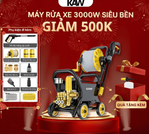 Máy Rửa Xe Công Nghiệp KAW 3000W - Xịt Rửa Ô Tô, Xe Máy, Tầm Phun Xa 10M