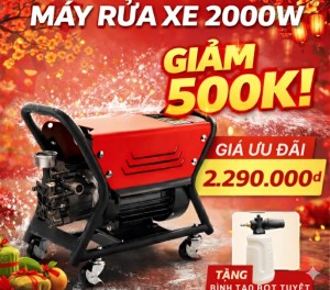Máy rửa xe KAW EcoWash K-2000M, Máy rửa xe mini áp lực cao, Phun xịt mạnh mẽ