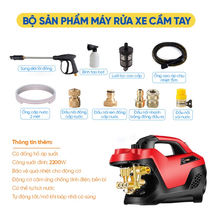 Máy Rửa Xe Gia Đình Kaw TurboWash Mini - Nhỏ Gọn, Áp Lực Cực Mạnh