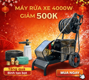 Máy rửa xe KAW K4000 chính hãng,Phun rửa mạnh mẽ, Áp lực cao, Đánh bay mọi vết bẩn