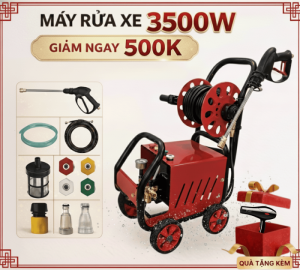 Máy Rửa Xe ExtraWash K-3500X 3500W - Áp Lực Cực Mạnh, Tặng Kèm Đầy Đủ Phụ Kiện