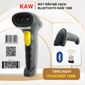 Máy Bắn Mã Vạch Bluetooth KAW 136E Không Dây – Scanner 2D Cầm Tay, Quét Nhanh QR/Barcode, Bảo Hành Chính Hãng