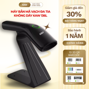 Máy Bắn Mã Vạch Đa Tia Không Dây KAW 136L KX-Elite 35377 – Scanner 2D Tốc Độ Cao, Quét QR & Barcode Nhanh, Kết Nối Linh Hoạt