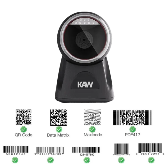 Máy Quét Mã Vạch Để Bàn KAW 136G Bản Nâng Cấp – Scanner 2D CMOS Tự Động, Quét QR & Barcode Siêu Nhanh, Chính Hãng