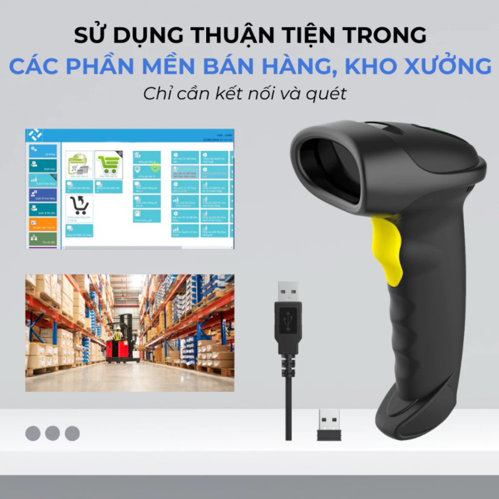 Máy Quét Mã Vạch Không Dây Bluetooth KAW K139A – Scanner 1D/2D, Kết Nối USB & 2.4G, Tốc Độ Cao, Pin Lâu