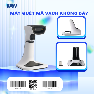 Máy Bắn Mã Vạch Không Dây KAW 140Y – Scanner 2D/QR Bluetooth & USB, Tốc Độ Cao, Pin Lâu, Kết Nối Ổn Định