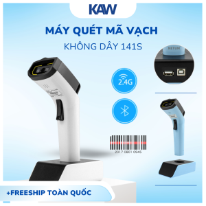 Máy Quét Mã Vạch Đế Sạc Không Dây KAW K141S 2D/QR Cao Cấp – Kết Nối Bluetooth, Tự Động Quét, Pin Lâu, Tốc Độ Cao