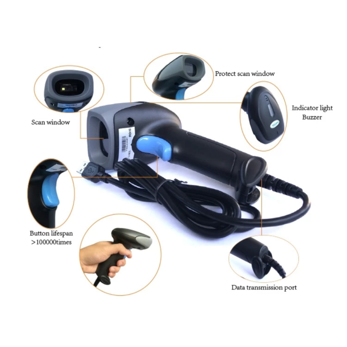 Máy Quét Mã Vạch KAW 132E 2D/QR/1D/PDF417 Có Dây – Scan Nhanh, Đọc Màn Hình, Độ Chính Xác Cao