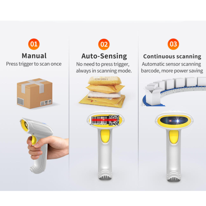 Máy Quét Mã Vạch Không Dây 2D KAW 130D – Scanner Barcode Cầm Tay Wireless, Đọc QR Code Nhanh Cho POS & Quản Lý Kho