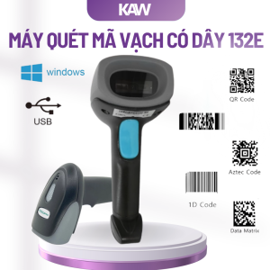Máy Quét Mã Vạch KAW 132E 2D/QR/1D/PDF417 Có Dây – Scan Nhanh, Đọc Màn Hình, Độ Chính Xác Cao