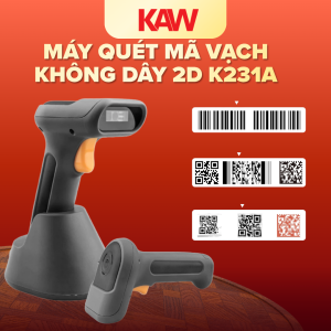 Máy Quét Mã Vạch KAW 231A Không Dây 1D/2D Cầm Tay Có Đế Sạc – Kết Nối USB, Quét QR Nhanh Chính Xác
