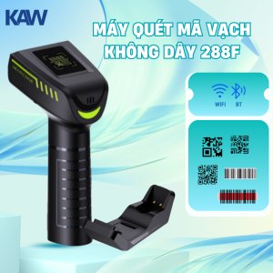 MÁY QUÉT MÃ VẠCH KHÔNG DÂY KAW 288F 2D QR – CÓ MÀN HÌNH, ĐỌC CCCD, KẾT NỐI USB/BLUETOOTH