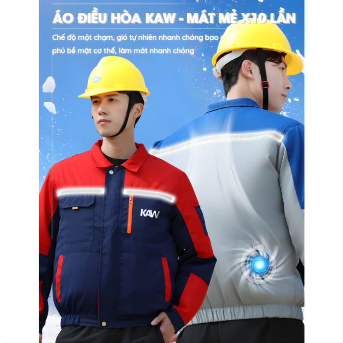 ÁO ĐIỀU HÒA QUẠT GIÓ KAW PIN 35.000mAh – ÁO LÀM MÁT CAO CẤP KÈM QUẠT SIÊU MẠNH, TUỔI THỌ PIN DÀI