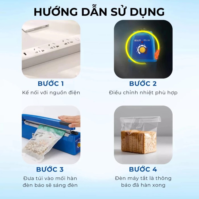 Máy Hàn Miệng Túi 40cm 425M - Hàn Mọi Loại Túi, Ép Nhanh 2 Giây, Siêu Bền