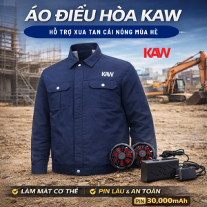 Combo Áo Điều Hòa KAW 558A Chính Hãng Kèm Pin Quạt 30.000mAh – Quạt Làm Mát 3 Cấp Độ, Chống Nắng UV, Bảo Hành Chính Hãng