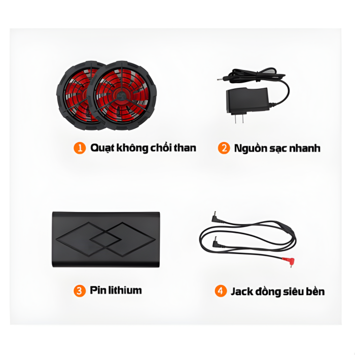 COMBO ÁO ĐIỀU HÒA KAW 558M XÁM ĐEN CAO CẤP – PIN 20.000mAh, QUẠT KÉP 3 CHẾ ĐỘ, GIẢM NHIỆT NHANH 10-12H