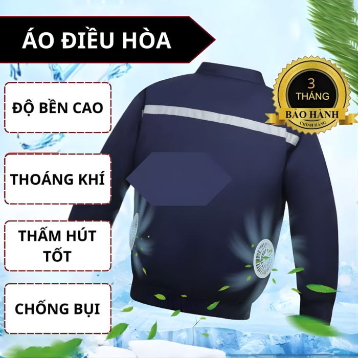 Áo Điều Hòa KAW 558C Màu Xanh Than – Áo Quạt Làm Mát Cao Cấp, Thoáng Khí, Giảm Nhiệt Hiệu Quả