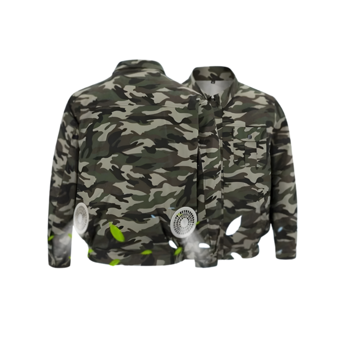 Áo Điều Hòa Việt Nam Cao Cấp 558U Rằn Ri – Áo Quạt Làm Mát Ngụy Trang, Giảm Nhiệt Nhanh, Bền Bỉ Ngoài Trời