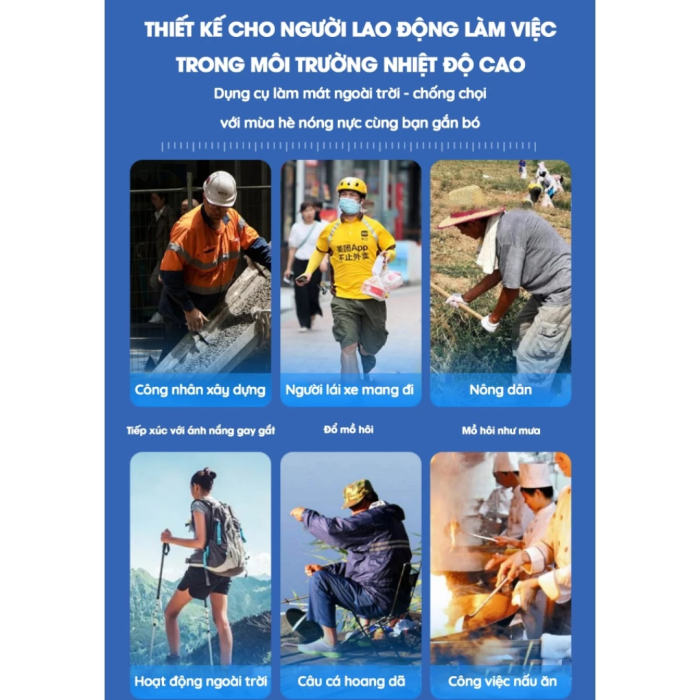 Áo Điều Hòa Việt Nam Cao Cấp 558U Xanh Than Chính Hãng – Áo Quạt Làm Mát Siêu Thoáng, Giảm Nhiệt Nhanh Cho Công Trình