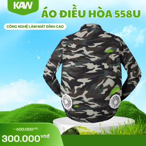 Áo Điều Hòa Việt Nam Cao Cấp 558U Rằn Ri – Áo Quạt Làm Mát Ngụy Trang, Giảm Nhiệt Nhanh, Bền Bỉ Ngoài Trời